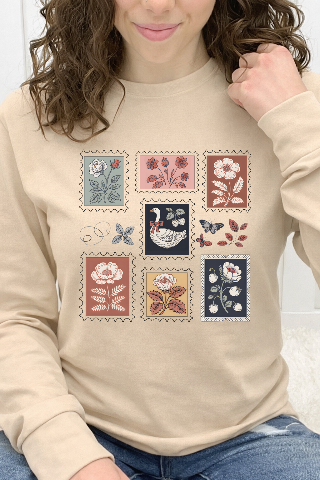 Floral Goose Postage Graphic Collection