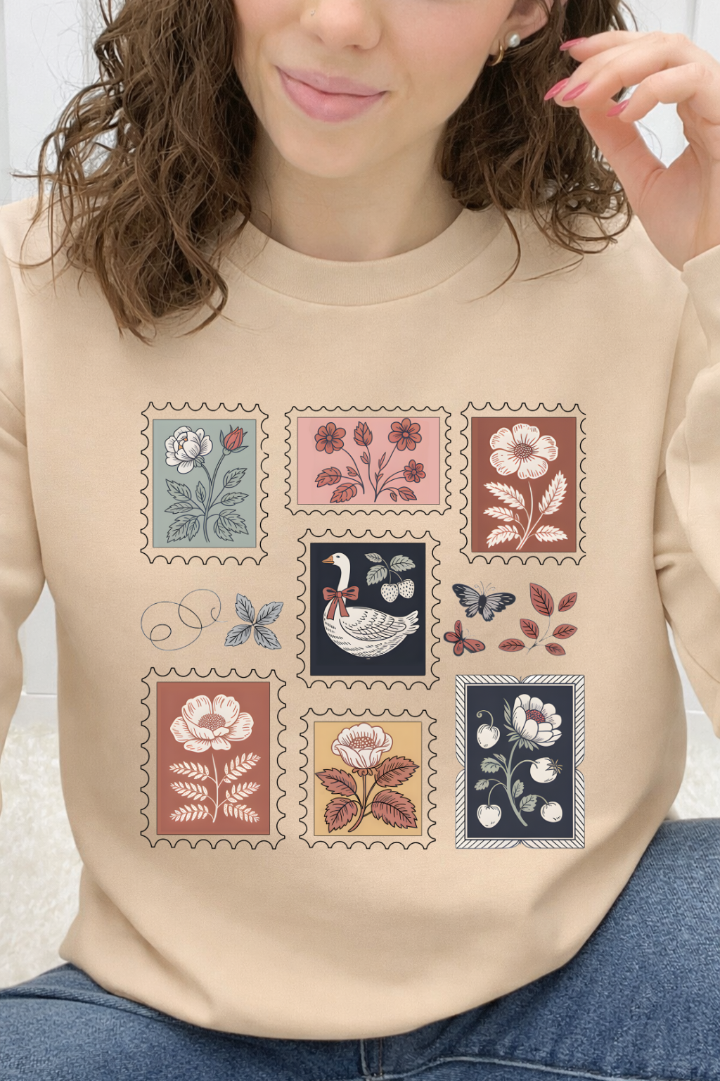 Floral Goose Postage Graphic Collection