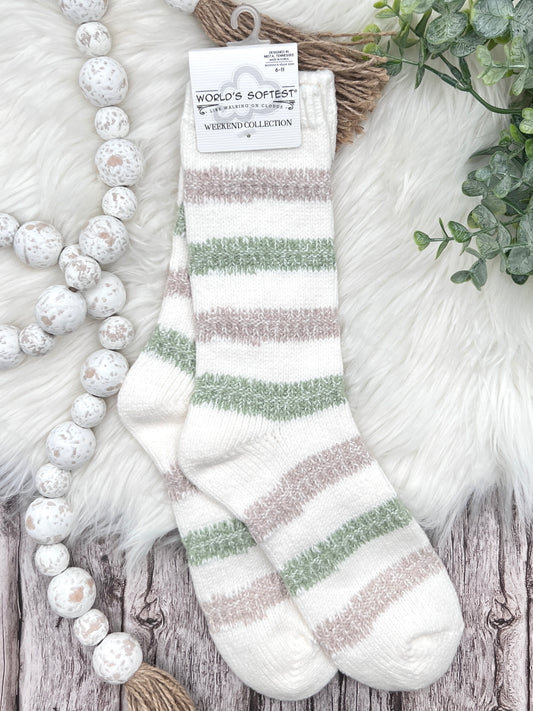 Crew Socks - Meadow Stripe