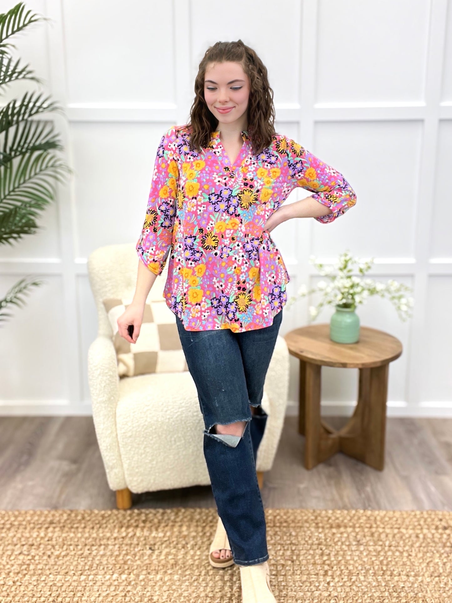 Dear Scarlett Bright Meadow Tunic Top