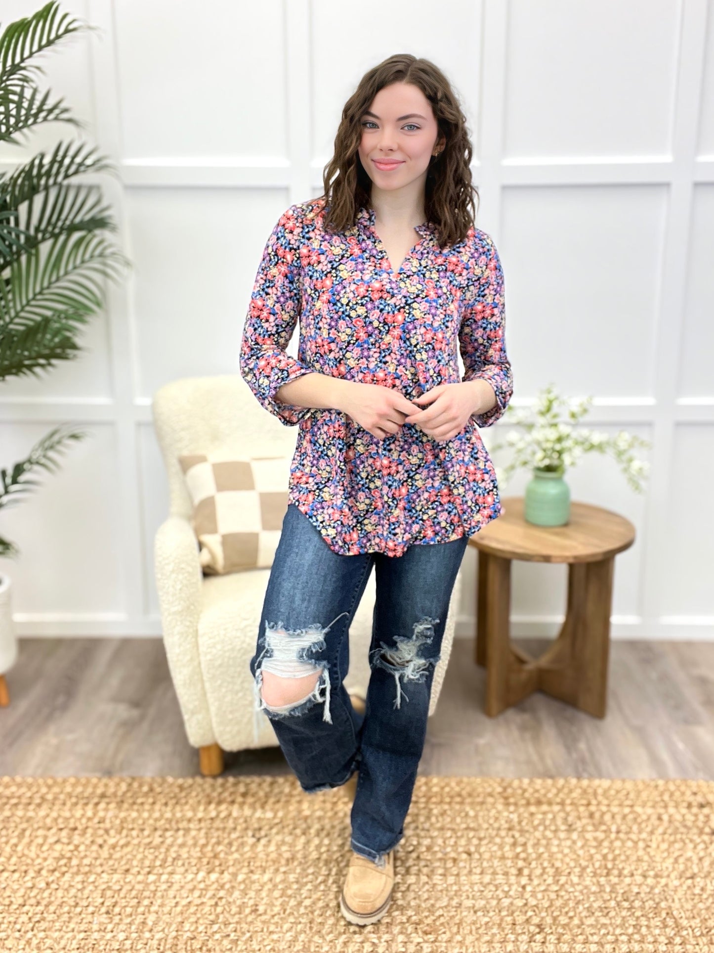 Dear Scarlett Garden Delight Floral Tunic