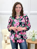 Dear Scarlett Women's Navy & Pink Floral Print Lizzy Top
