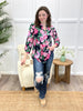 Dear Scarlett Women's Navy & Pink Floral Print Lizzy Top