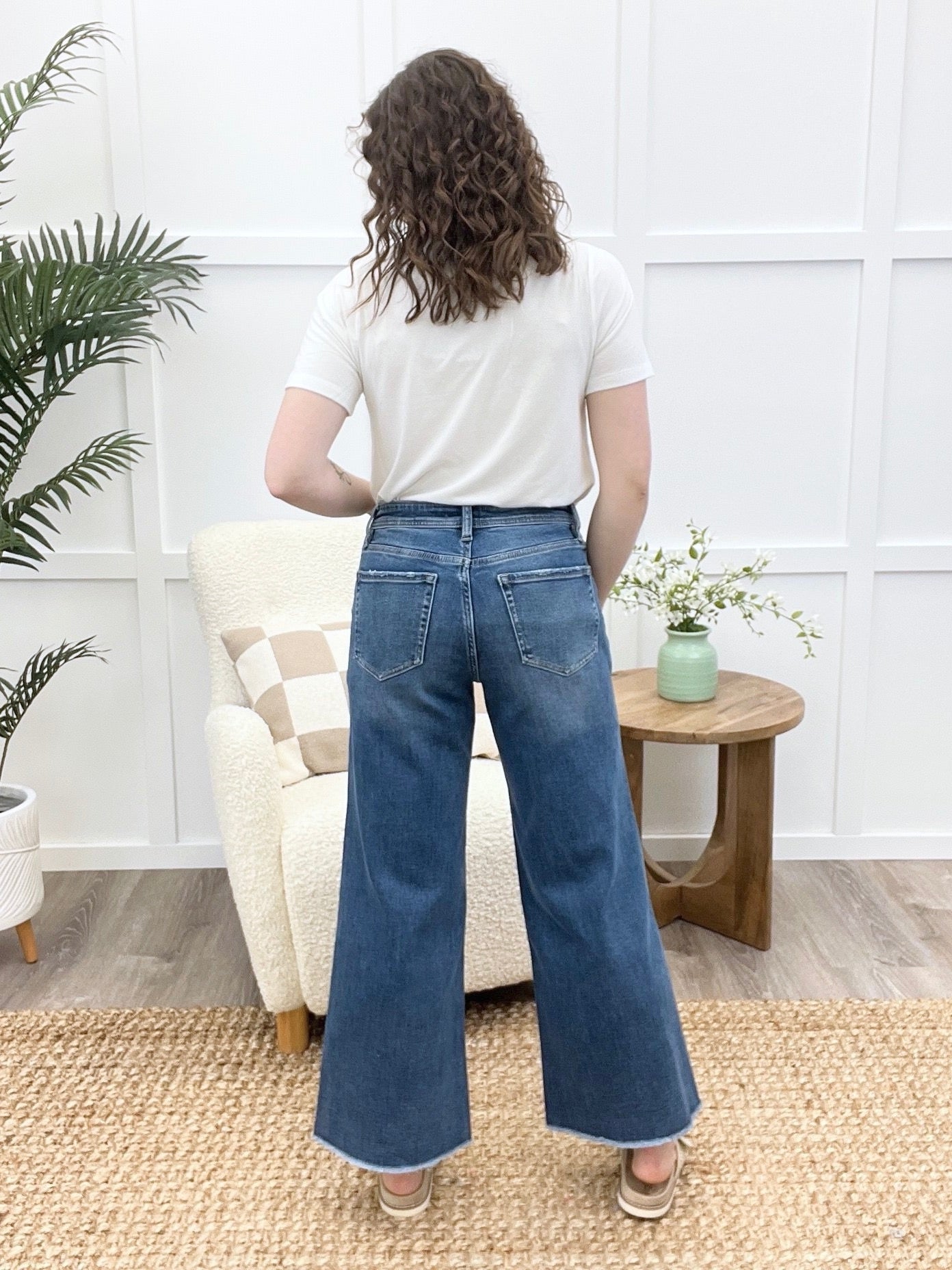 Haley High Rise Crop Wide Jeans
