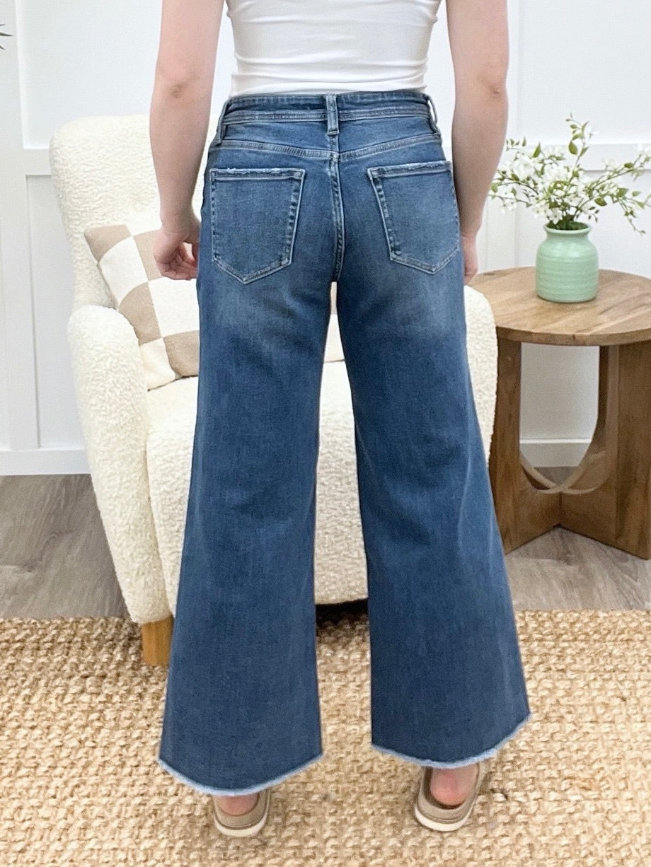 Haley High Rise Crop Wide Jeans