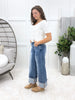The Blake From Saige Mid Rise Cuffed Wide Leg Jeans