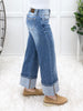 The Blake From Saige Mid Rise Cuffed Wide Leg Jeans