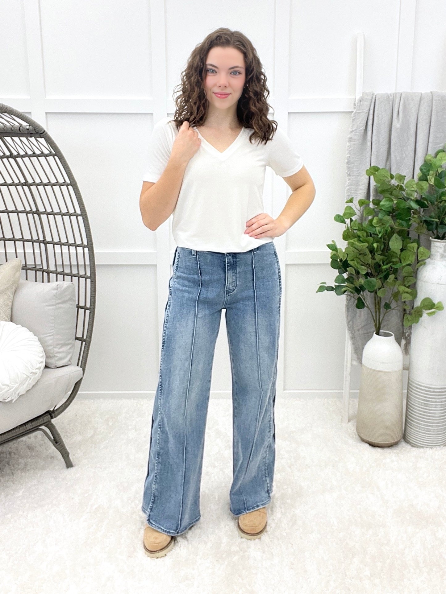 The Chelsea From Saige High Rise Wide Leg Jeans