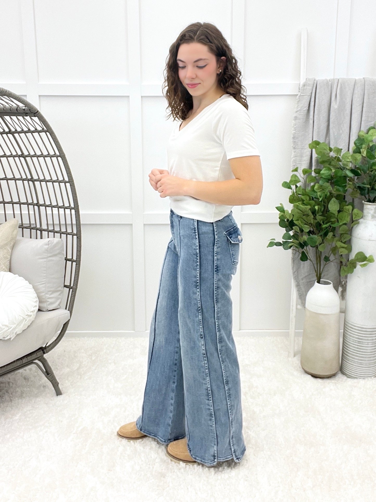 The Chelsea From Saige High Rise Wide Leg Jeans