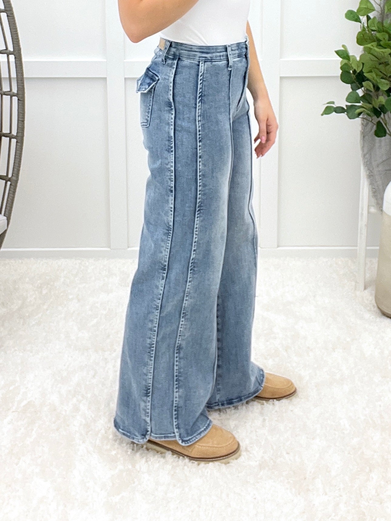 The Chelsea From Saige High Rise Wide Leg Jeans