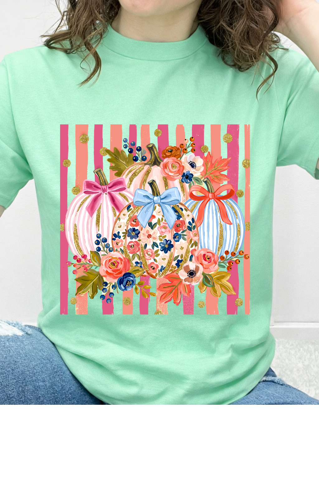 Fall Pumpkins Striped Graphic Collection