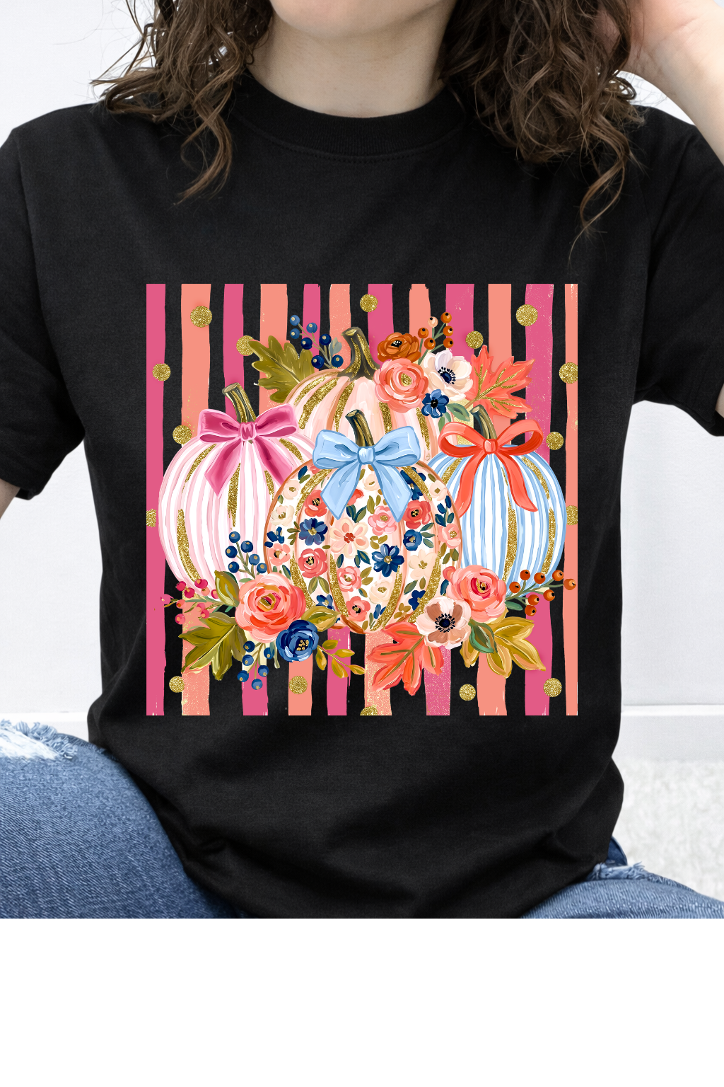 Fall Pumpkins Striped Graphic Collection