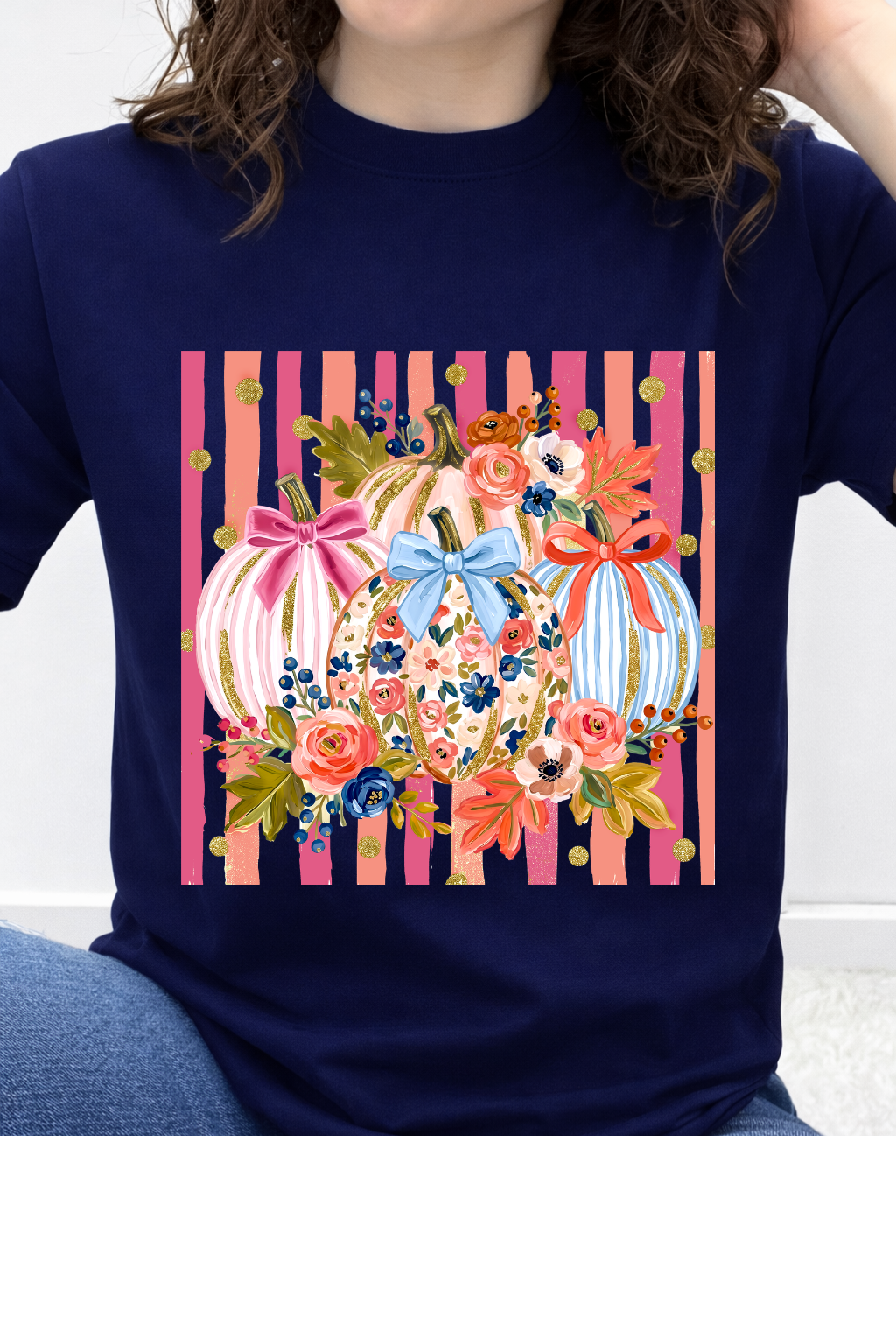 Fall Pumpkins Striped Graphic Collection