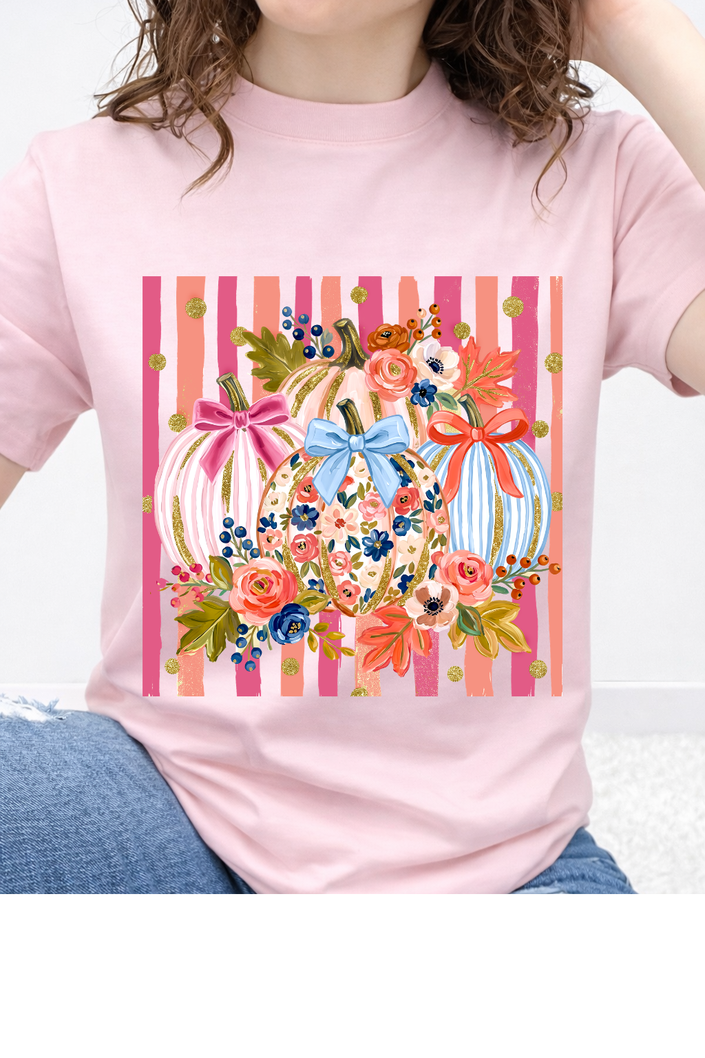 Fall Pumpkins Striped Graphic Collection
