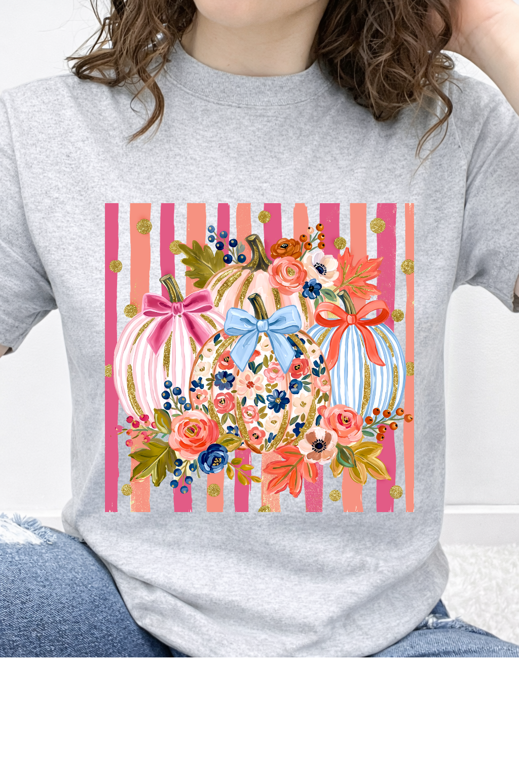 Fall Pumpkins Striped Graphic Collection