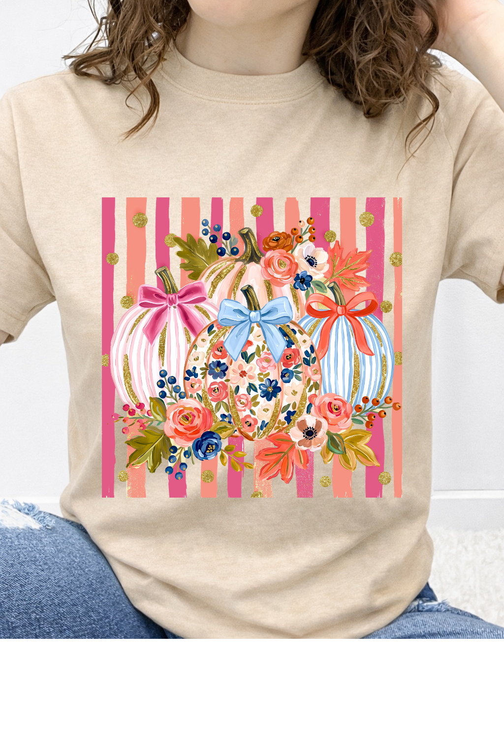 Fall Pumpkins Striped Graphic Collection