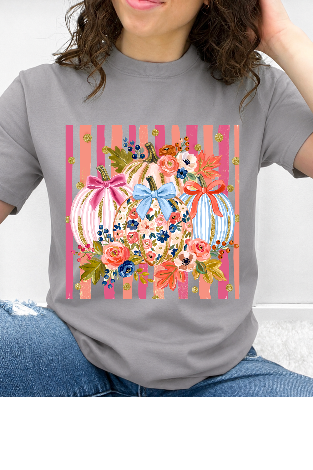 Fall Pumpkins Striped Graphic Collection