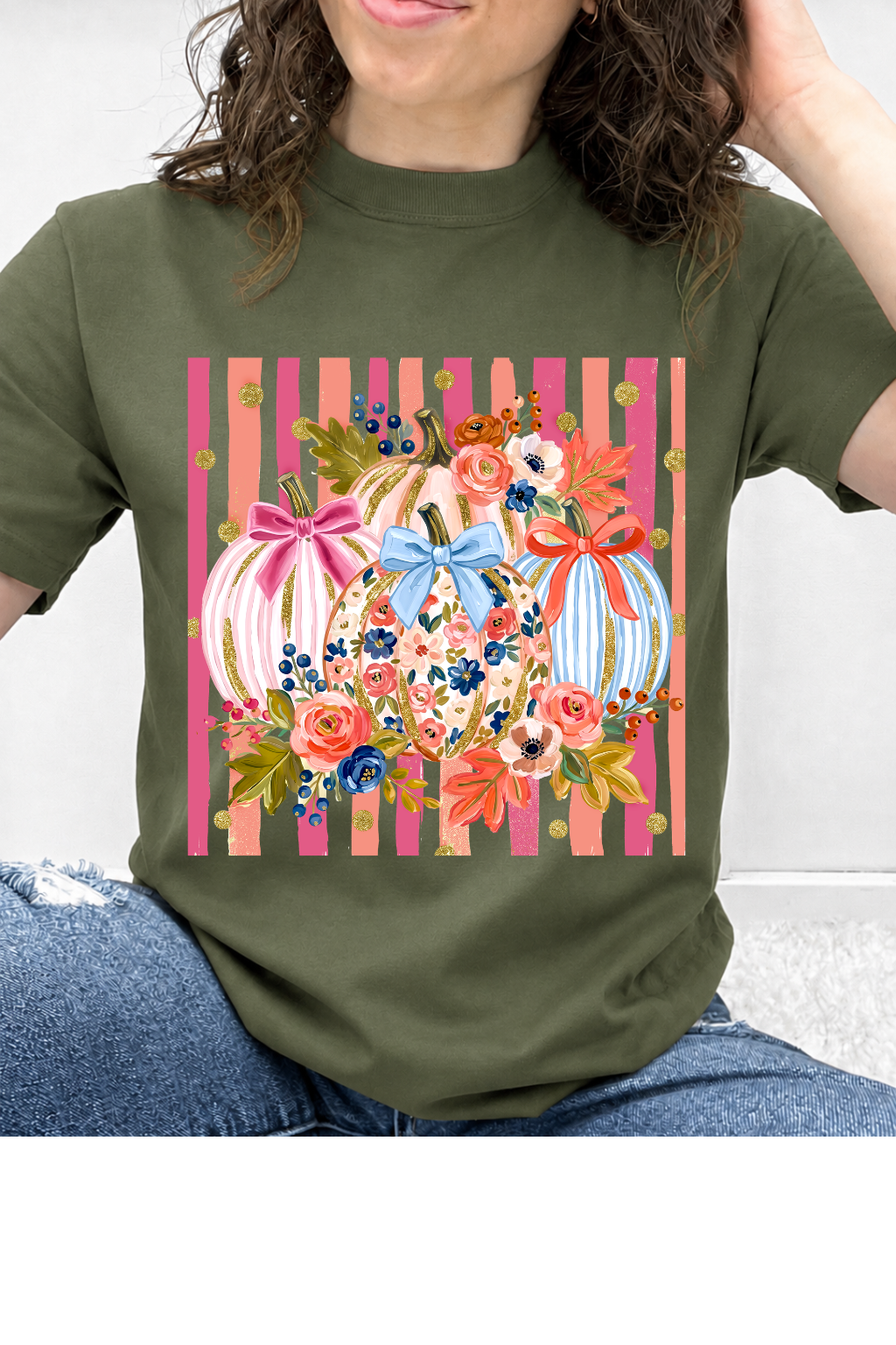 Fall Pumpkins Striped Graphic Collection