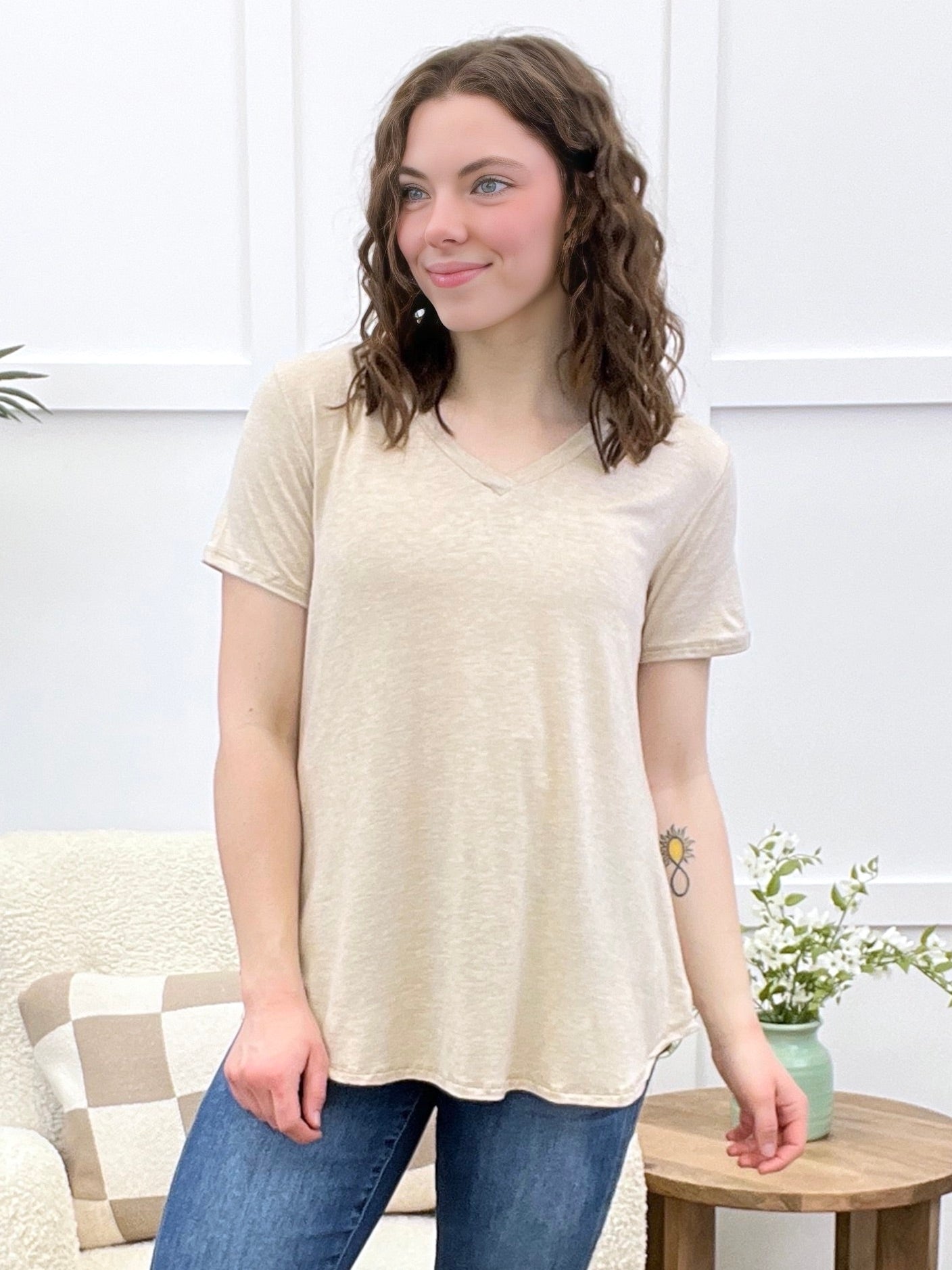 Sandstone V-Neck Top