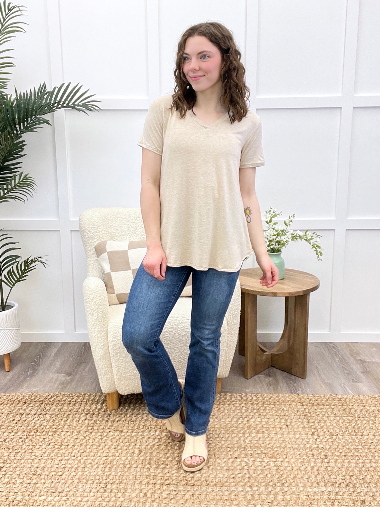 Sandstone V-Neck Top