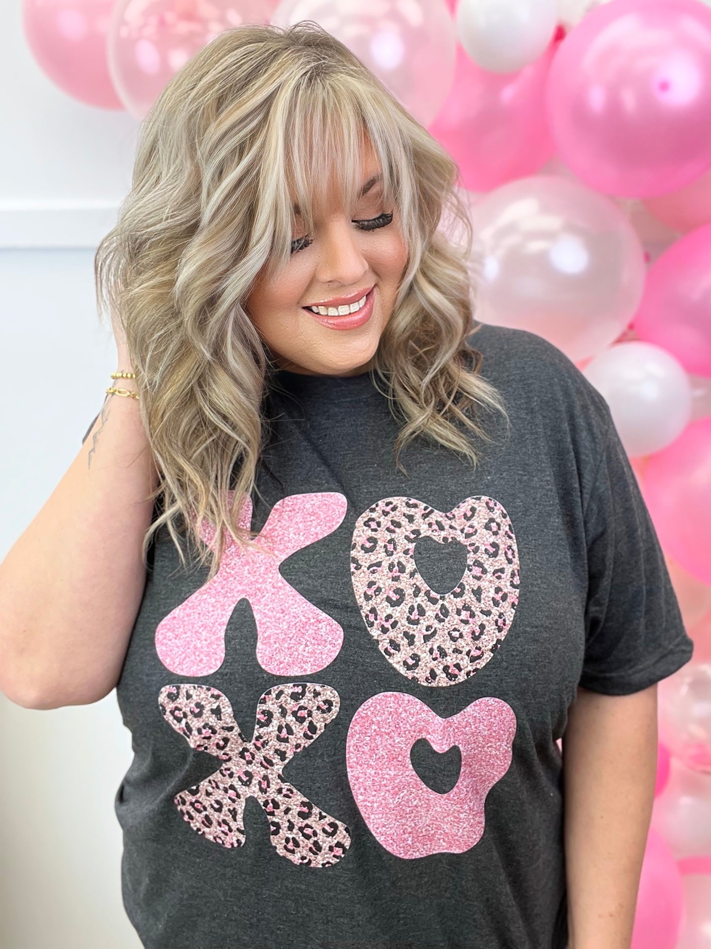 XOXO Leopard Hearts Graphic Tee