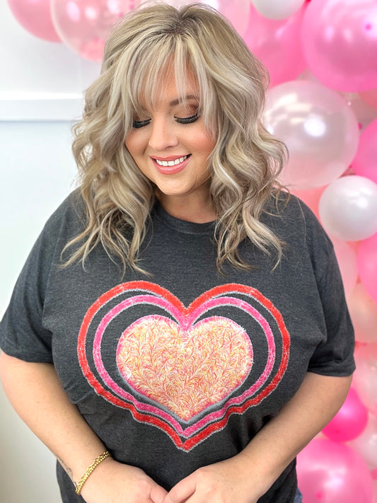 Glitter Hearts Graphic Tee