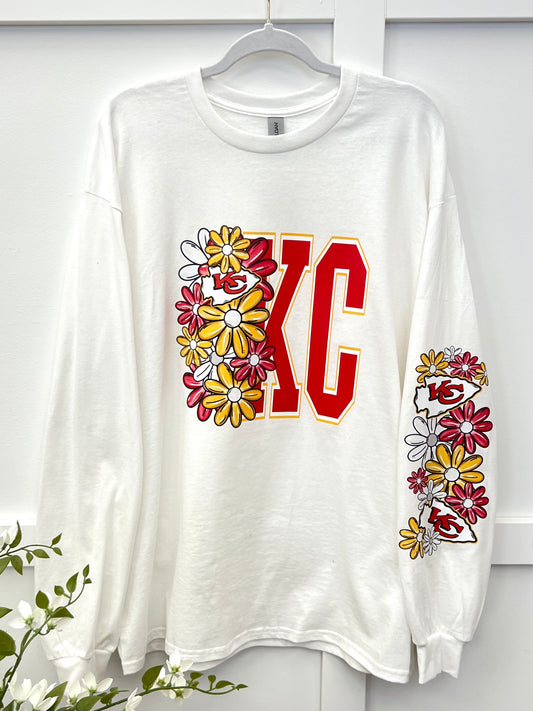 KC Floral Long Sleeve Graphic Tee