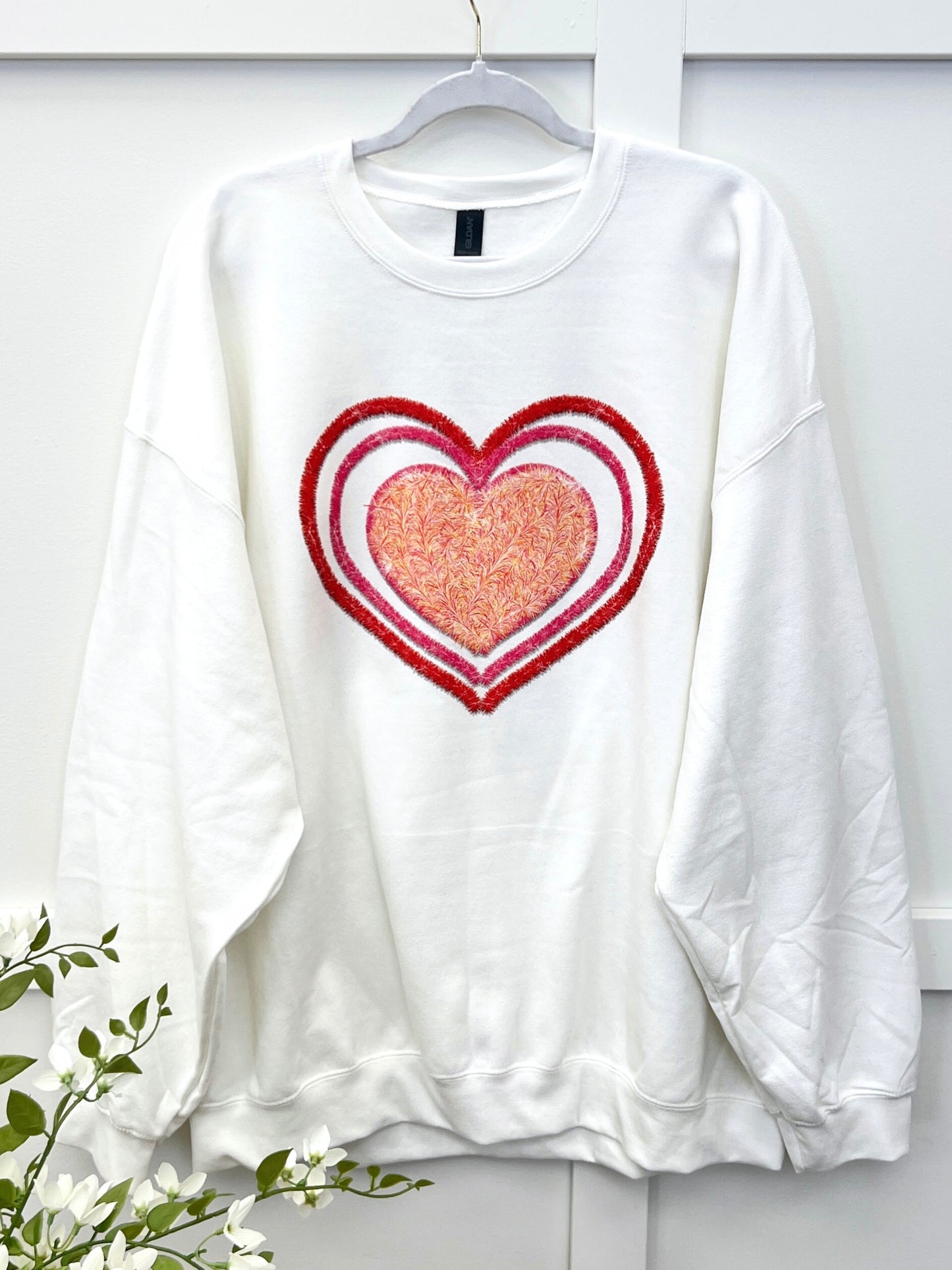 Glitter Hearts Graphic Sweatshirt