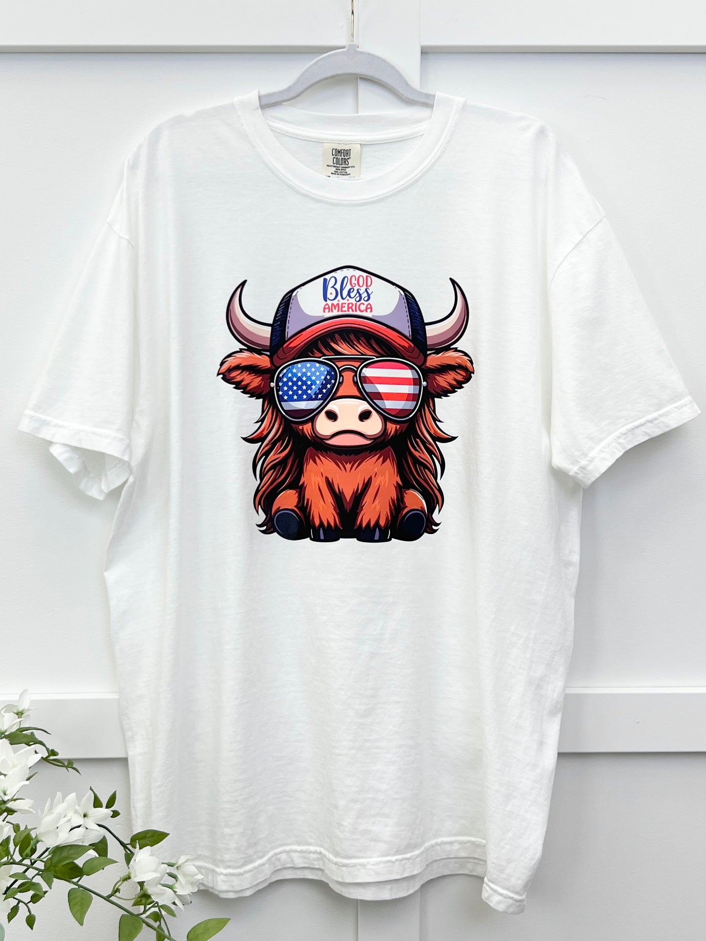 Americana Cow w/ Trucker Hat Graphic Tee