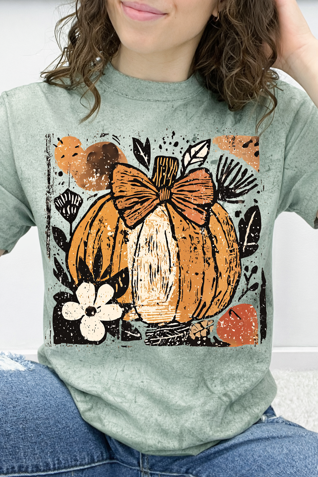 Distressed Pumpkin & Orange Bow Graphic Collection