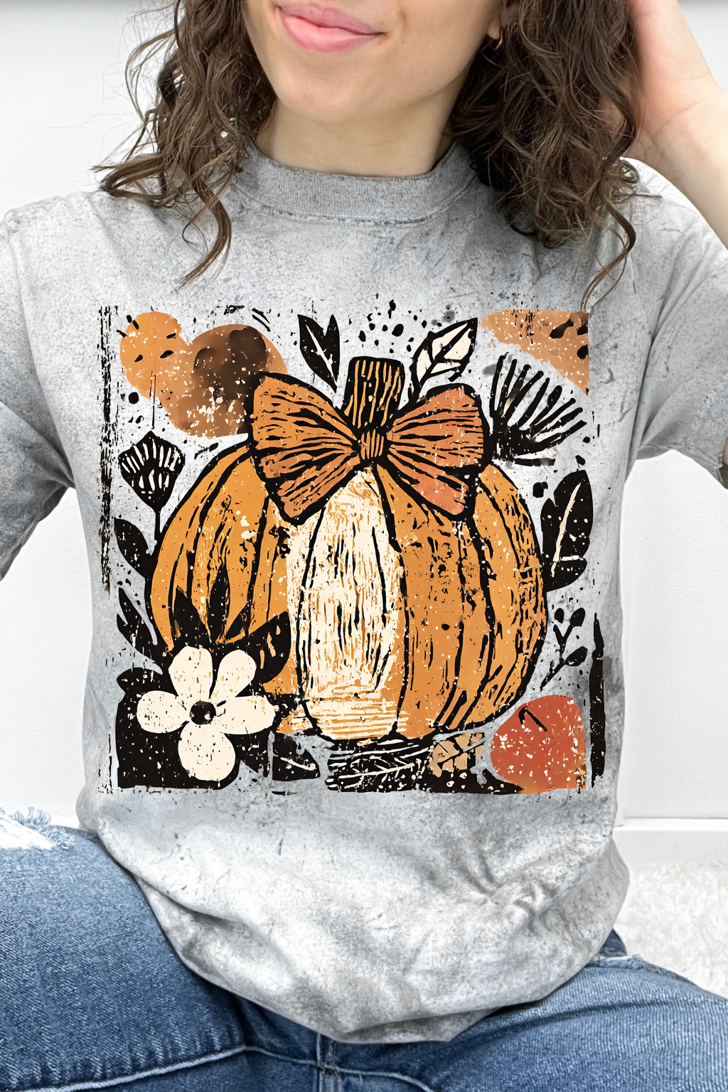 Distressed Pumpkin & Orange Bow Graphic Collection