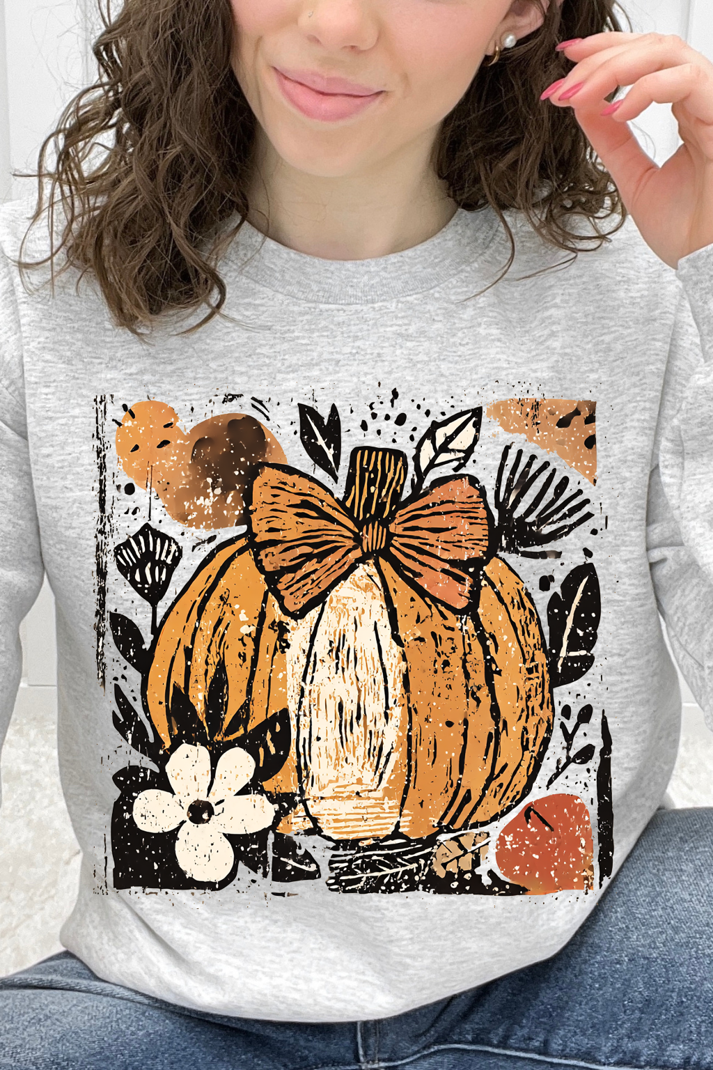 Distressed Pumpkin & Orange Bow Graphic Collection