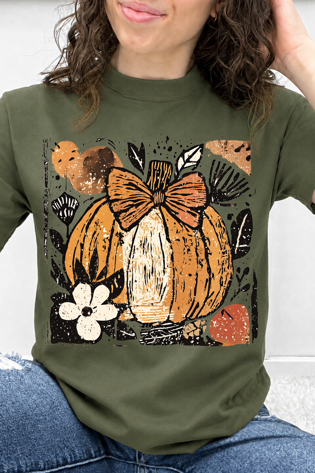 Distressed Pumpkin & Orange Bow Graphic Collection