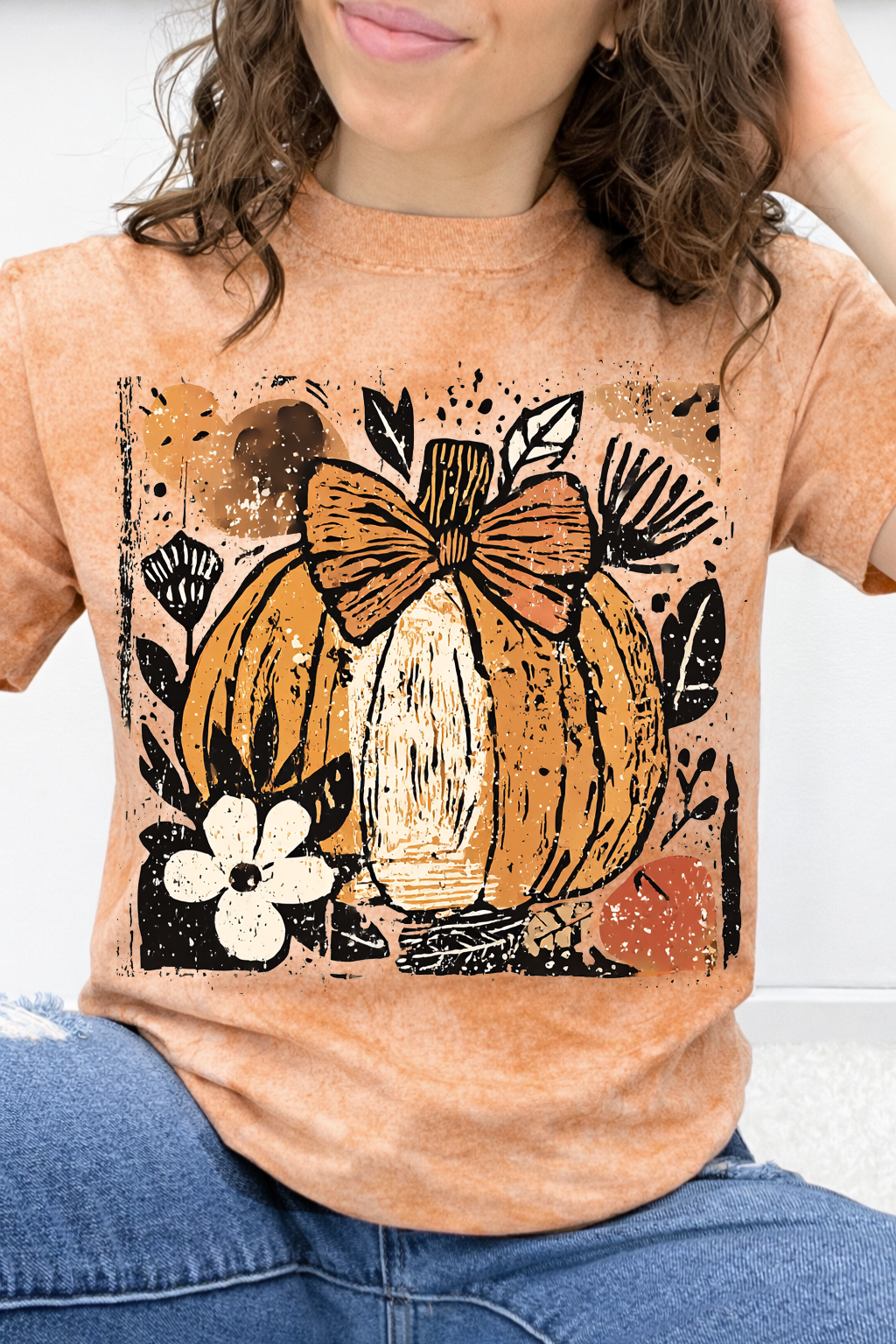 Distressed Pumpkin & Orange Bow Graphic Collection