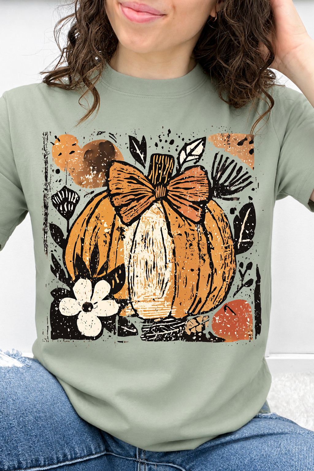 Distressed Pumpkin & Orange Bow Graphic Collection