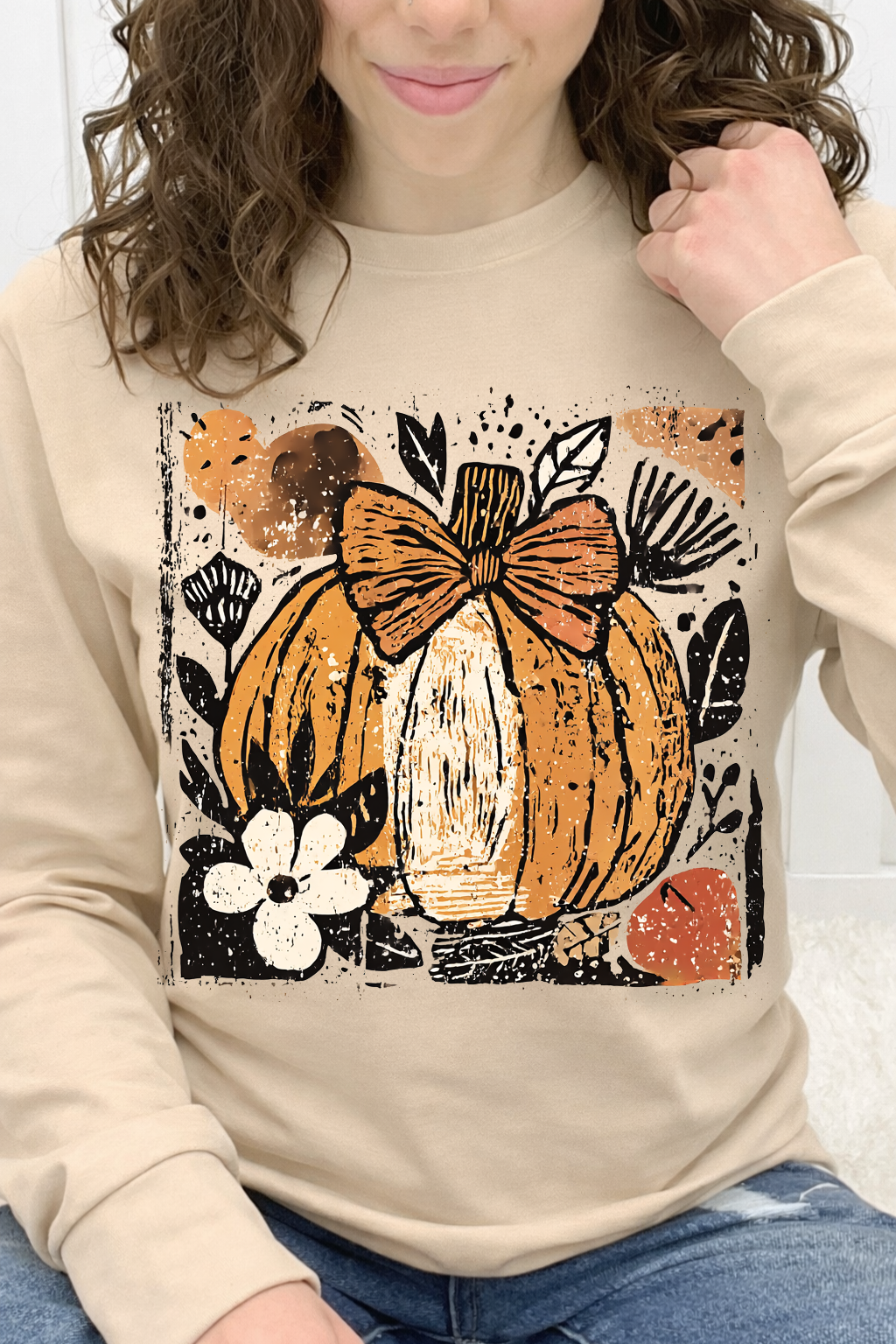 Distressed Pumpkin & Orange Bow Graphic Collection
