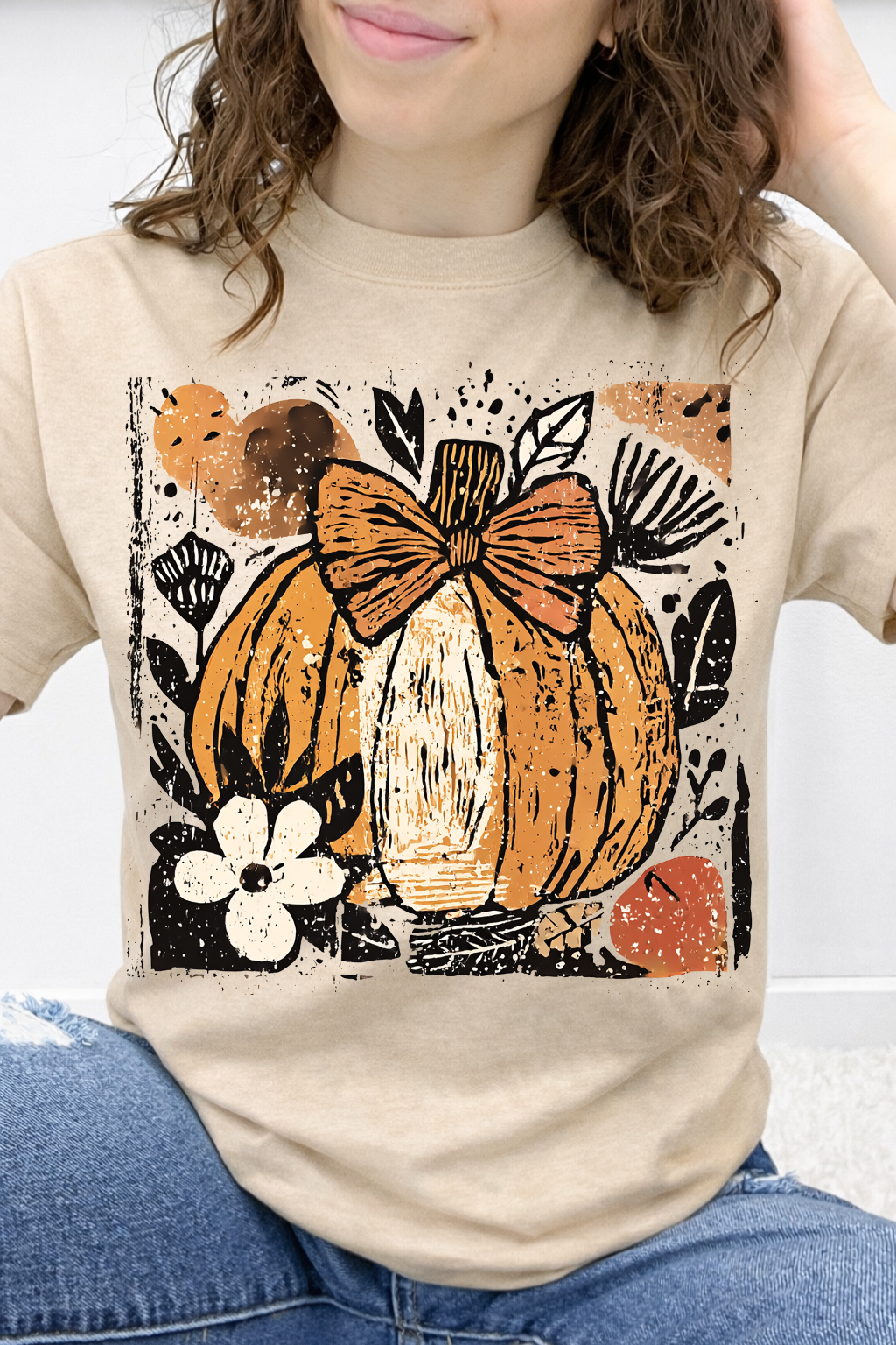 Distressed Pumpkin & Orange Bow Graphic Collection