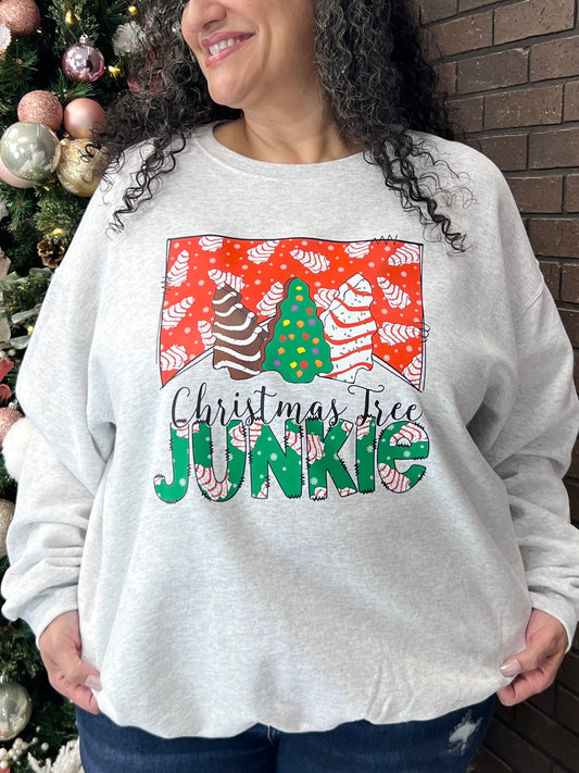 Christmas Tree Junkie Graphic Sweatshirt