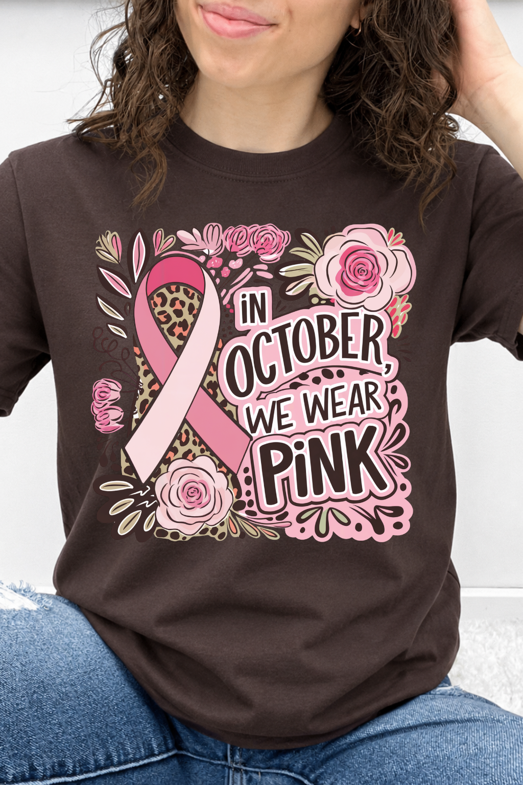 "We Wear Pink" Ribbon & Roses Graphic Collection
