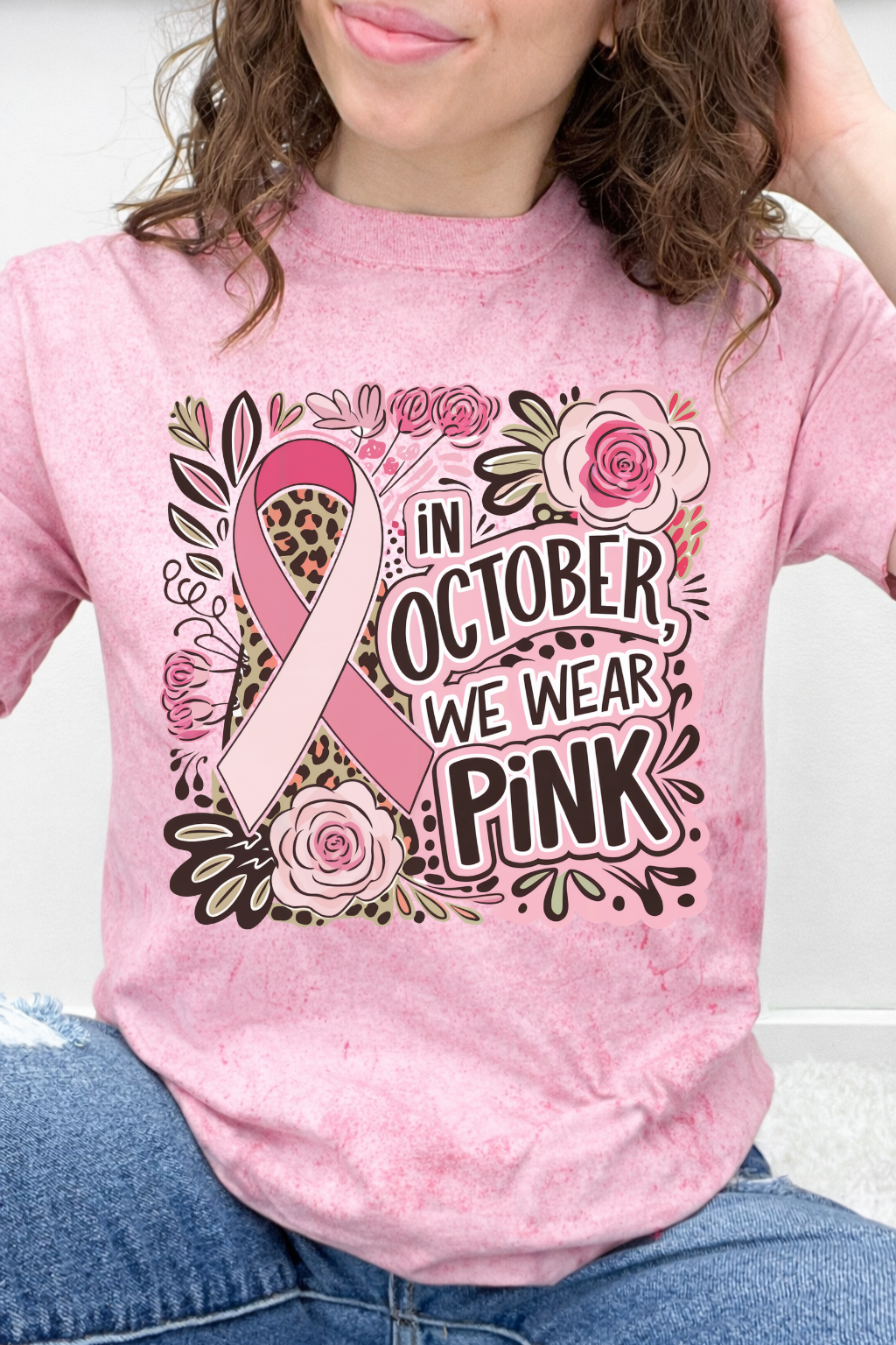 "We Wear Pink" Ribbon & Roses Graphic Collection