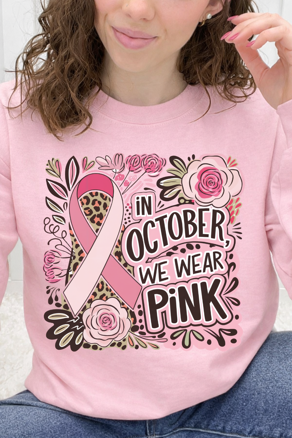 "We Wear Pink" Ribbon & Roses Graphic Collection
