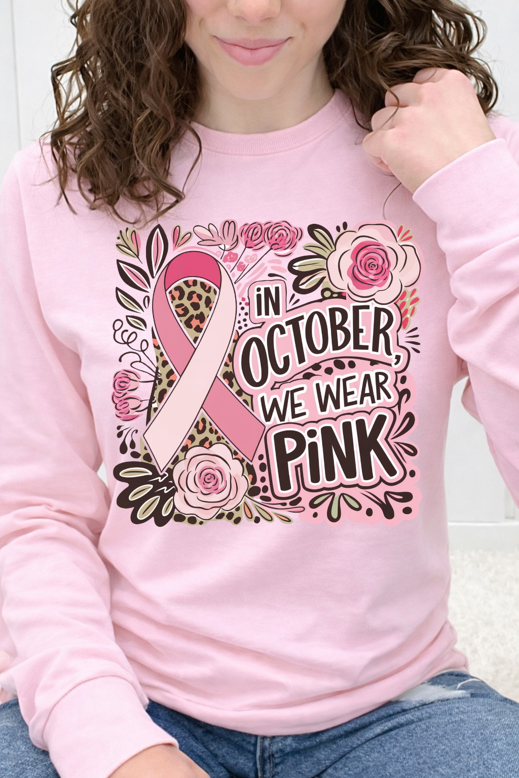 "We Wear Pink" Ribbon & Roses Graphic Collection