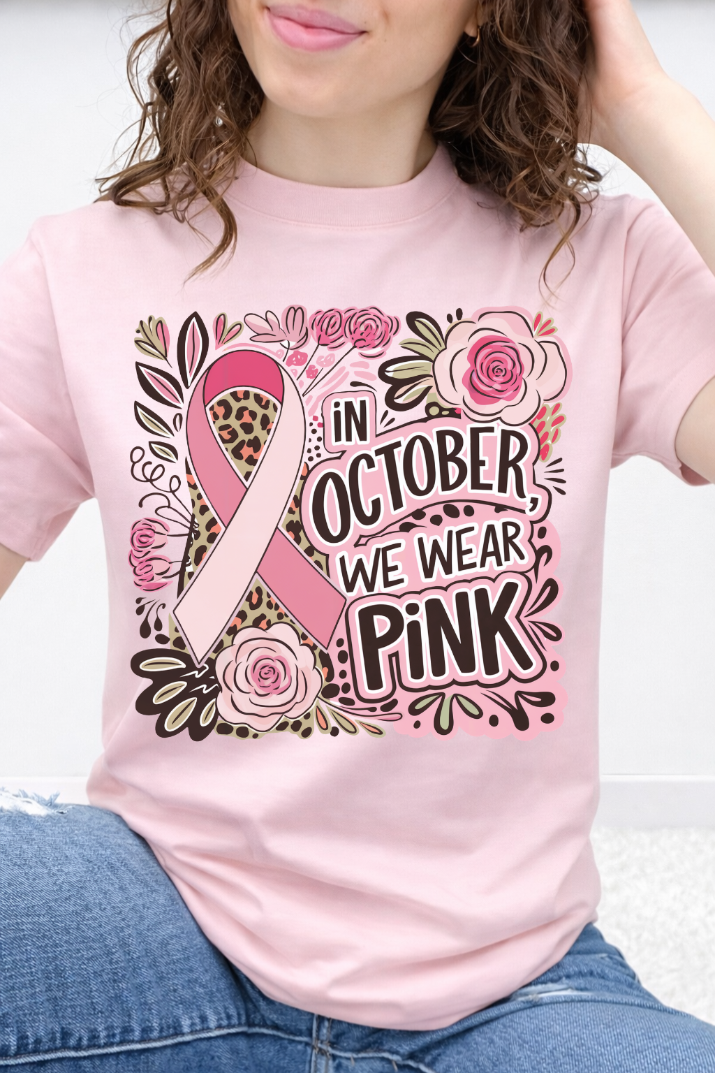 "We Wear Pink" Ribbon & Roses Graphic Collection