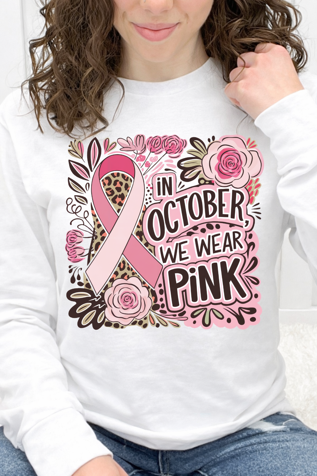 "We Wear Pink" Ribbon & Roses Graphic Collection