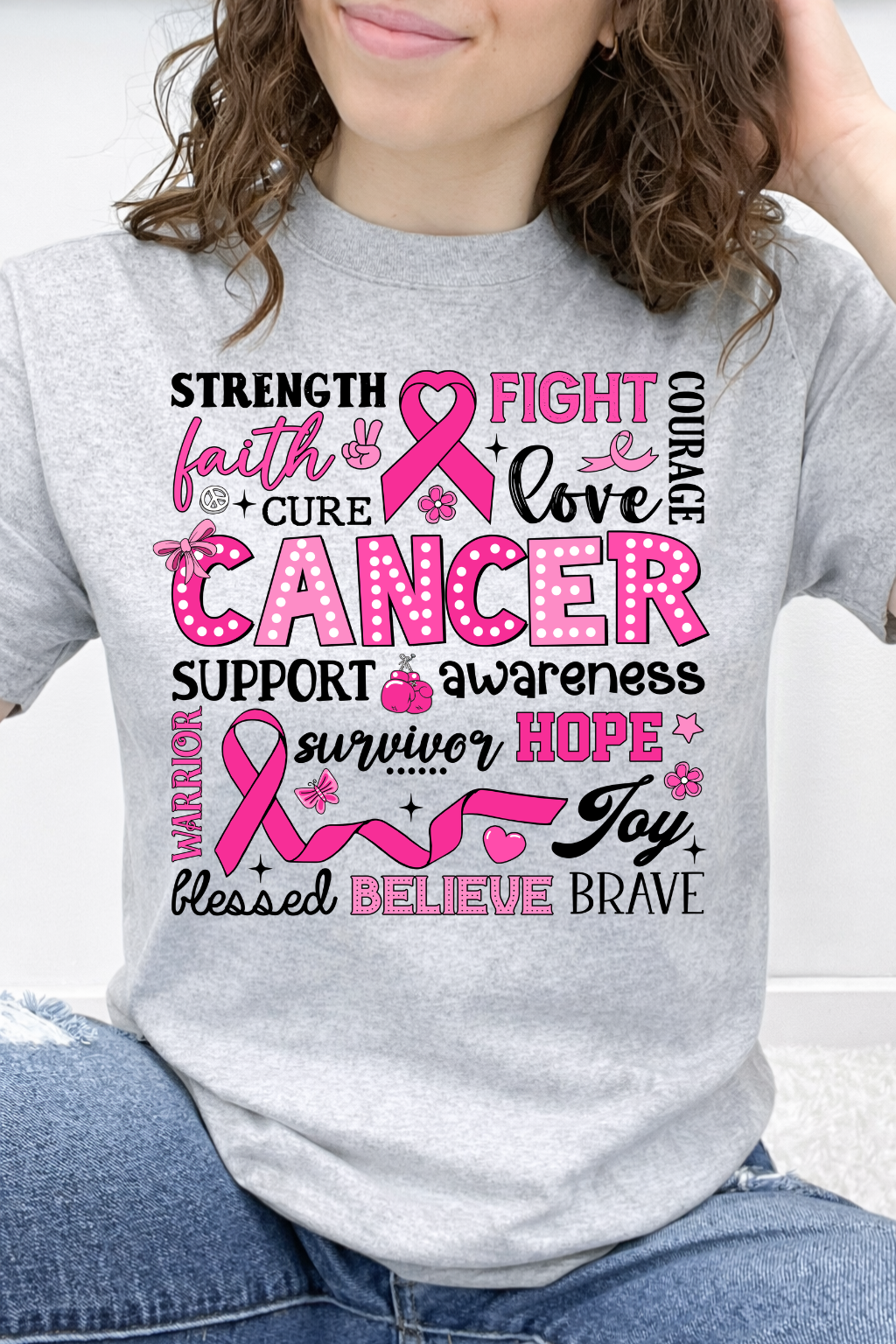 Strength, Fight & Cancer Awareness Word Art Graphic Collection