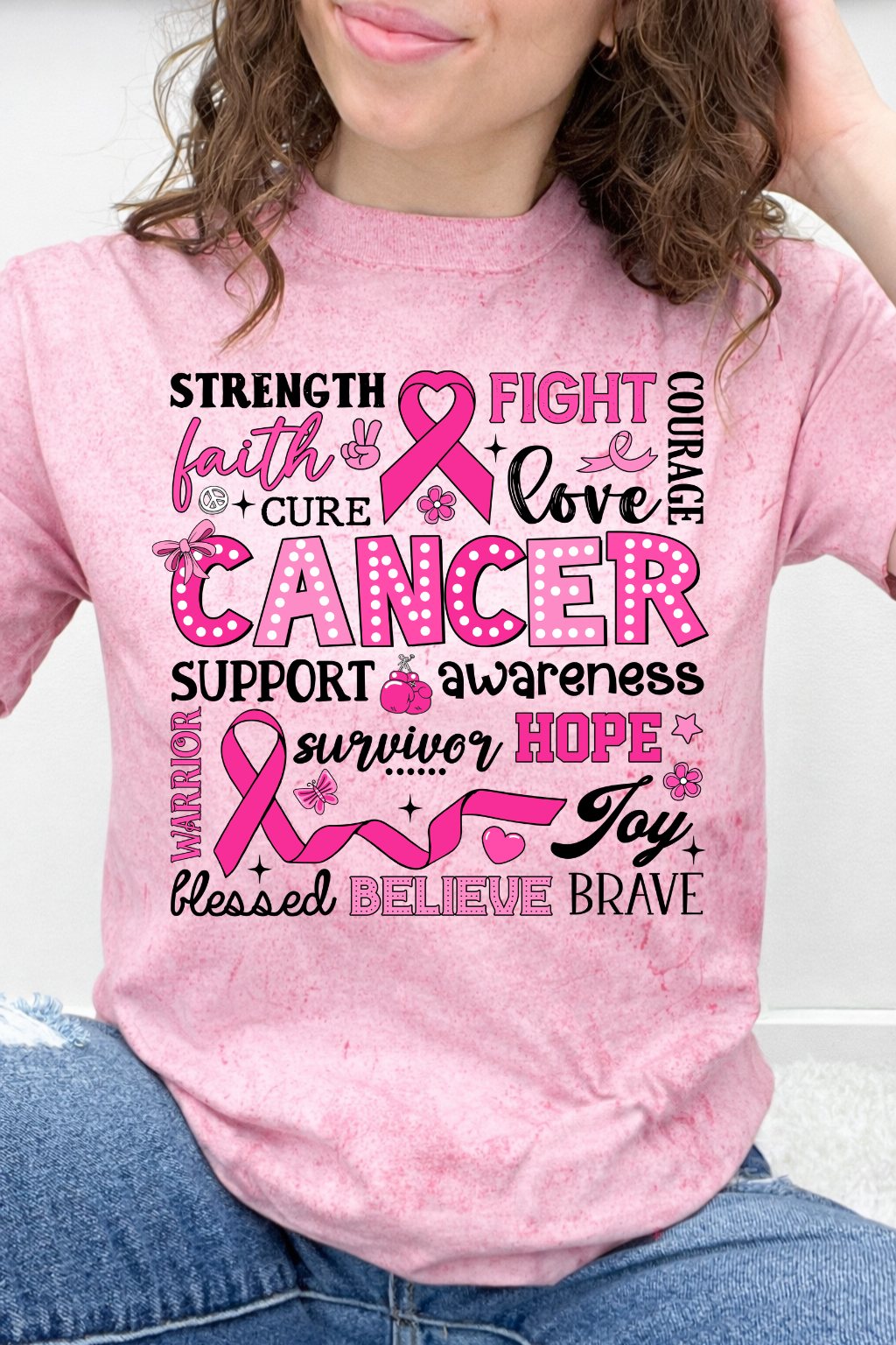 Strength, Fight & Cancer Awareness Word Art Graphic Collection