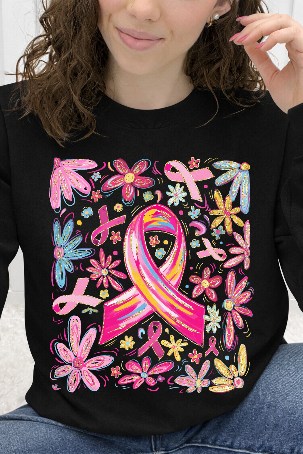 Painted Pink Ribbon & Daisies Graphic Collection