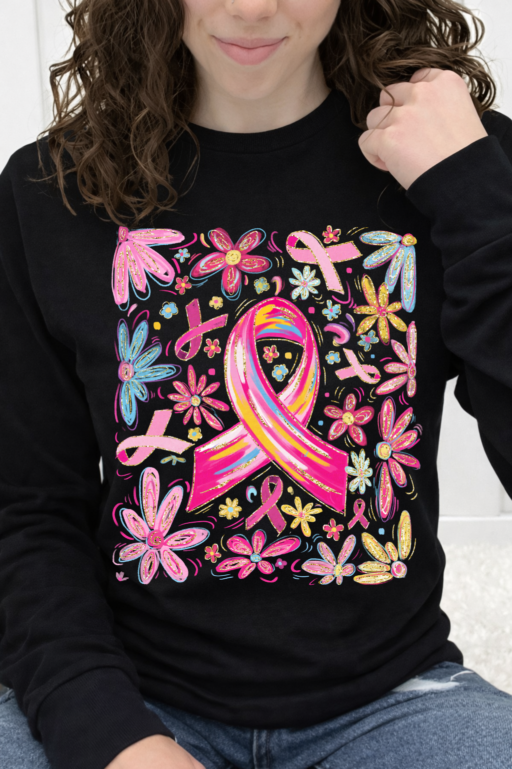 Painted Pink Ribbon & Daisies Graphic Collection
