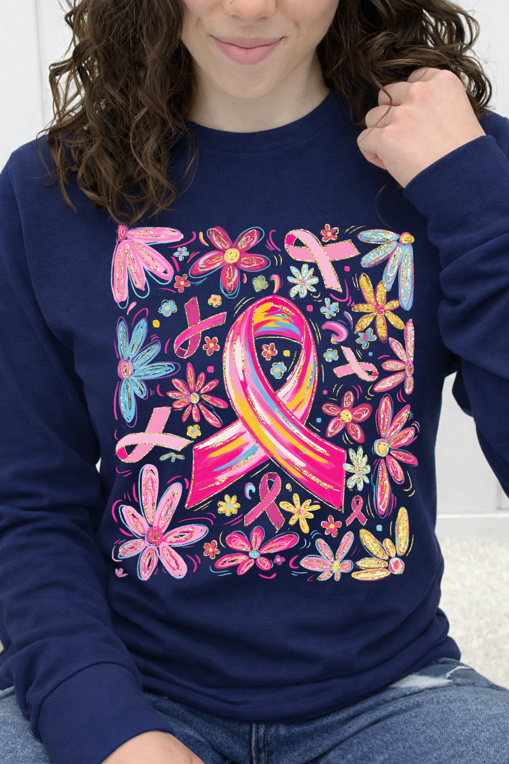 Painted Pink Ribbon & Daisies Graphic Collection