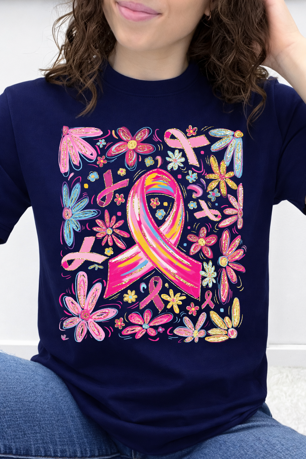 Painted Pink Ribbon & Daisies Graphic Collection
